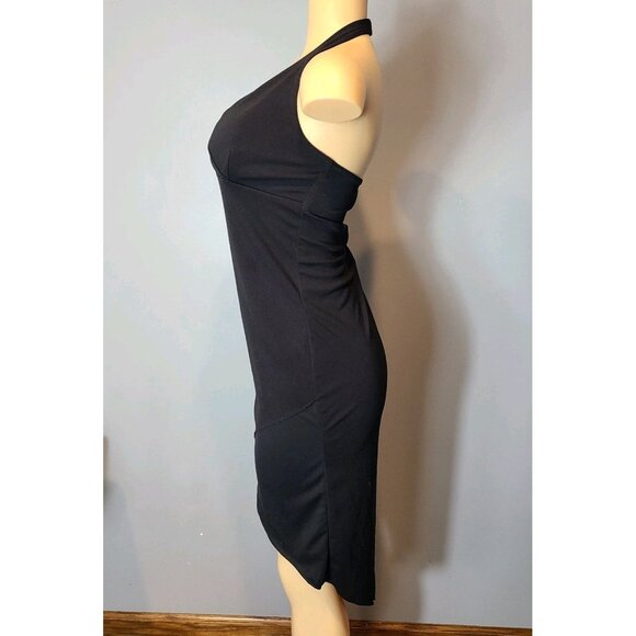 Vintage Y2K Charlotte Russe Dark Romantic Asymmetrical Halter Dress Sz Small - Picture 4 of 7